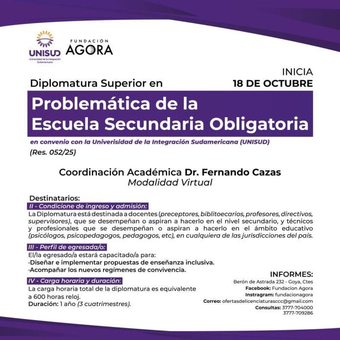 flayer diplomatura en educacion fundacion agora