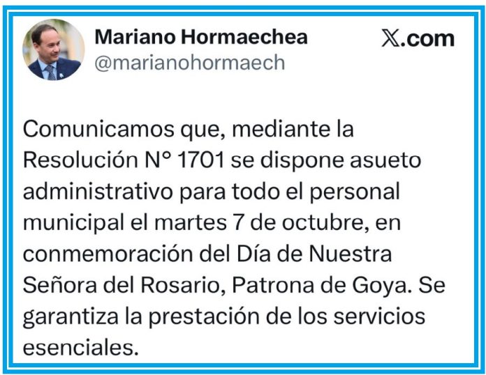 intendente asueto
