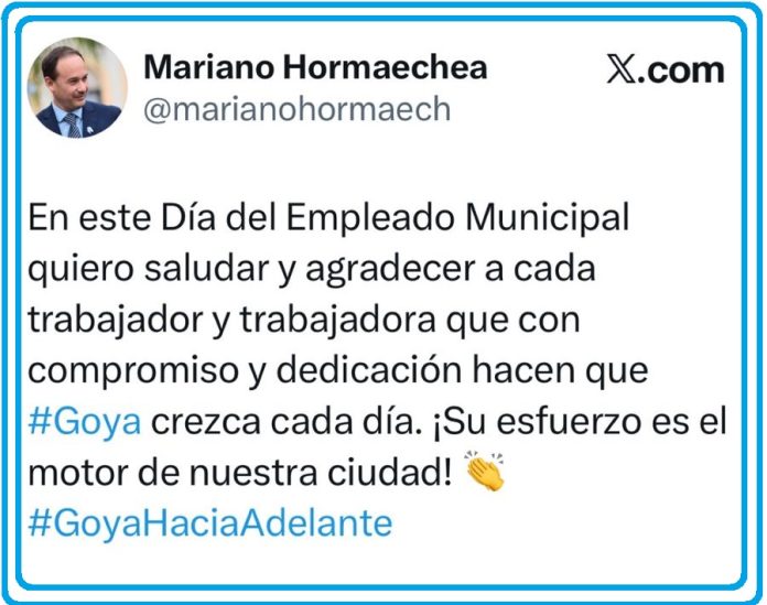 saludo dia del empleado municipal Mariano Flyr