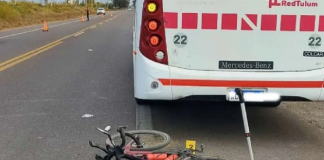 CHOQUE DE UN COLECTIVO Y DOS BICICLETAS EN LA RUTA 12