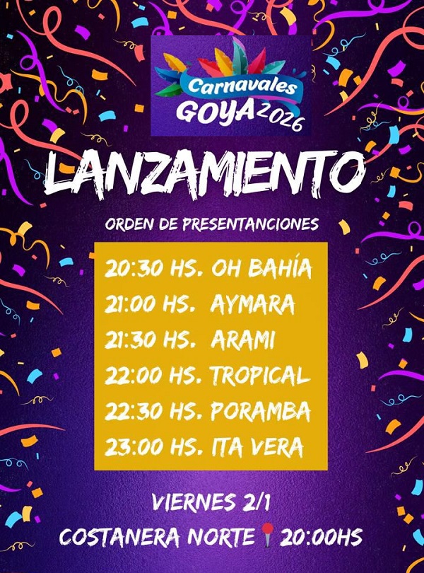 carnavales goyanos lanzamineto flyr orden de comparsas