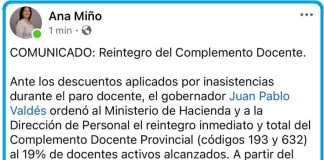 REINTEGRO DEL COMPLEMENTO DOCENTE