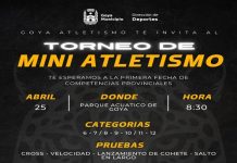 GOYA SERÁ SEDE DEL TORNEO PROVINCIAL DE MINI ATLETISMO