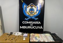 MBURUCUYA: POLCIA DE CORRIENTES SECUESTRA DROGAS, CELULARES, BALANZA DE PRESICIÓN Y DINERO EN EFECTIVO