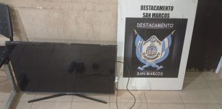 DESTACAMENTO SAN MARCOS: POLICIA DE CORRIENTES DEMORA UNA PERSONA Y RECUPERA UN TELEVISOR ROBADO