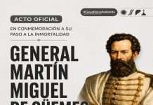 ACTO EN PLAZA MITRE PARA RECORDAR AL GENERAL MARTÍN MIGUEL DE GÜEMES