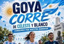 “Corremos por nuestra Bandera” GOYA CORRE DE CELESTE Y BLANCO