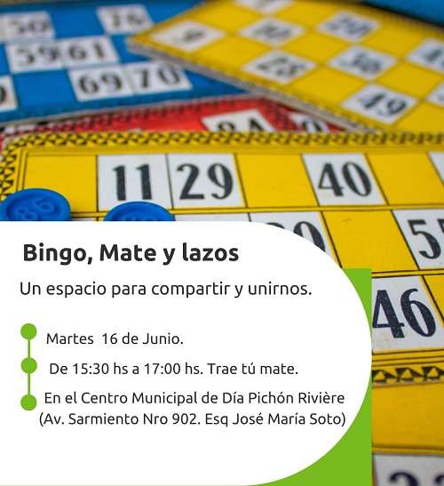 Salud Mental Bingo, mate y lazos flyr