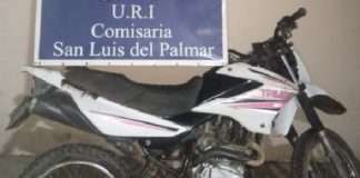 SAN LUIS DEL PALMAR : POLICÍA RECUPERA UNA NOTO QUE FUERA RECIENTEMENTE ROBADA
