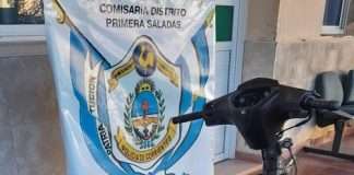 SALADAS: POLICIA DE CORRIENTES SECUESTRA MOTOCICLETA CON PEDIDO DE SECUESTRO ACTIVO