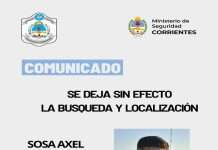 COMISARIA 19º URBANA: SE LOCALIZÓ SANO Y SALVO AL CIUDADANO SOSA AXEL GUILLERMO NICOLAS DE 20 AÑOS DE EDAD