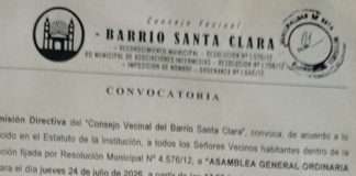 CONVOCATORIA BARRIO SANTA CLARA