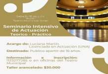 INVITAN A SEMINARIO INTENSIVO DE ACTUACIÓN EN EL TEATRO MUNICIPAL SOLARI