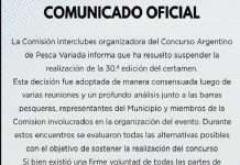 SUSPENDIDO CONCURSO ARGENTINO DE PESCA VARIADA EMBARCADA