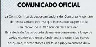 SUSPENDIDO CONCURSO ARGENTINO DE PESCA VARIADA EMBARCADA