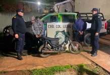 COLONIA LIEBIG: TRAS UN SINIESTRO VIAL, POLICIA RECUPERA UN CICLOMOTOR ROBADO EN MISIONES Y DETIENEN A DOS PERSONAS