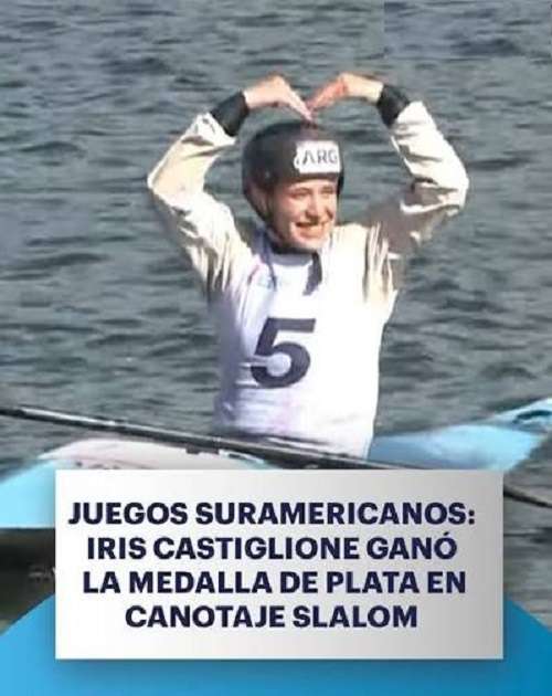 Juegos Suramericano 2026 canotaje ilustracion 4 iris castigione Plata en Slalom