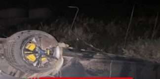 MONTE CASEROS: (información inicial) Despiste y vuelco con consecuencia fatal