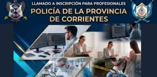 SE HALLA ABIERTA LA INSCRIPCIÓN PARA EL CUERPO DE PROFESIONALES DE LA POLICÍA DE CORRIENTES