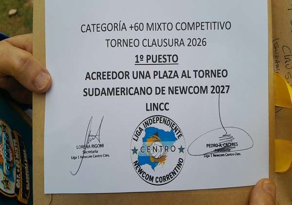 Surubi Goya campeón provincial de Newcom cat. + 60 Mixto- Clasifico para competir en el campeonato Sudamericano en Uruguay
