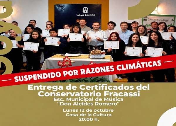 entrega de certificados conservatorio Fracassi suspendida Flyr